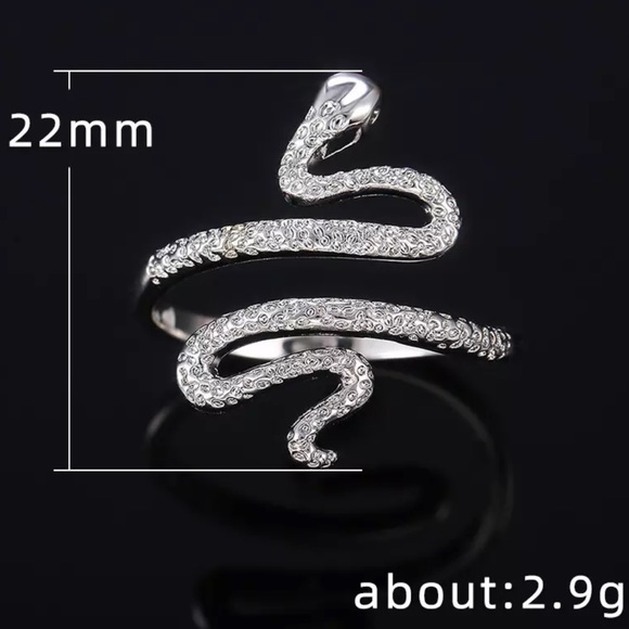 🐍 Crystalized Slithery Snake S 925 Ring 🐍 - Picture 5 of 5